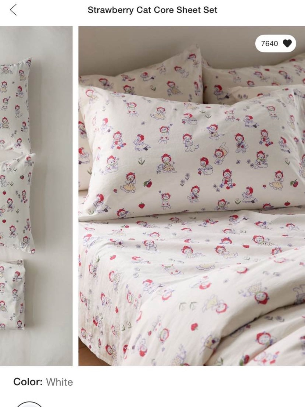 Sold Out Urban Outfitters “Strawberry Cat Core Sheet Set” Twin/Twin XL